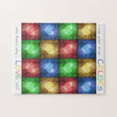 バカラフル素朴ンタインのハート ジグソーパズル (横)