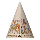 バカルーカウボーイ誕生日パーティーボーイズナーズかわいい パーティーハット (裏面)