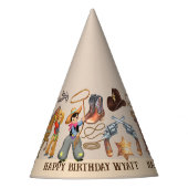 バカルーカウボーイ誕生日パーティーボーイズナーズかわいい パーティーハット (正面)