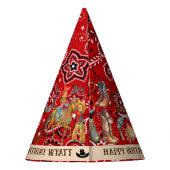 バカルーカウボーイ誕生日パーティーボーイズナーズかわいい パーティーハット (裏面)