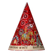 バカルーカウボーイ誕生日パーティーボーイズナーズかわいい パーティーハット (左)