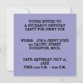 バカロ―の誕生日パーティー招待状 〜 簡単にカスタマイズできます 招待状 (裏面)