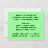バカロ―の誕生日パーティー招待状 〜 簡単にカスタマイズできます 招待状 (裏面)