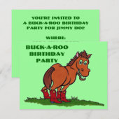 バカロ―の誕生日パーティー招待状 〜 簡単にカスタマイズ可能 招待状 (正面/裏面)