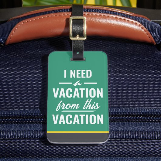 バカンスに疲れたバカンス 面白い 旅行グッズ ラゲッジタグ (正面インサイチュ2)