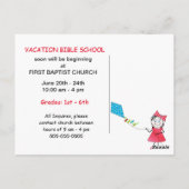 バカンスバイブルスクールはがき – ガールカ飛んでいるイト ポストカード (裏面)