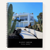 バカンスモダンレンタルスタイリッシュブラックゲストブック ノートブック (正面)