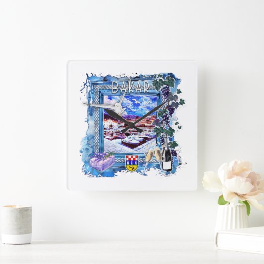 バカール スクエア壁時計 (ホーム)