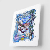 バカール スクエア壁時計 (傾斜)