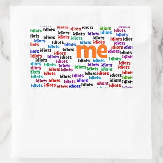 バカ集団に完全に囲まれる 長方形シール (バッグ)