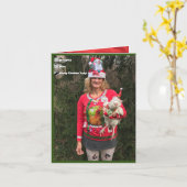 バカ鳥おばさんのクリスマスカード　楽しいチキンマス！ カード (黄色い花)