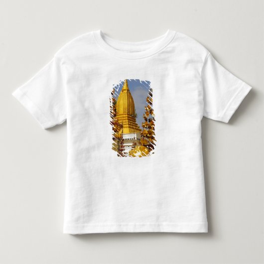 バガン(パガン)のシュエズィゴンパゴダ トドラーTシャツ (正面)