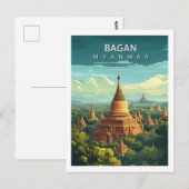 バガン ミャンマー 旅行 古代寺院 東南アジア ポストカード (正面/裏面)
