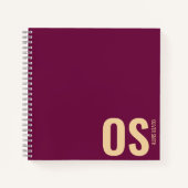 バガーリールユニークグンディモノグラムタイポグラフィ ノートブック (正面)