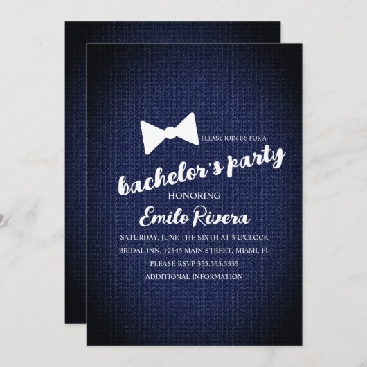 バキュラモダンパーティーテクスチャ弓 招待状 (正面/裏面)