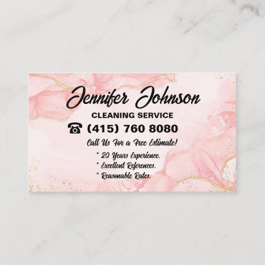 バキュームビジネスカード清掃レディ 名刺 (裏面)