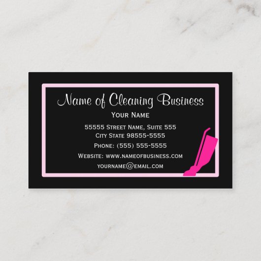 バキュームピンクガーリーとブラックハウスキーピングサービス 名刺 (裏面)