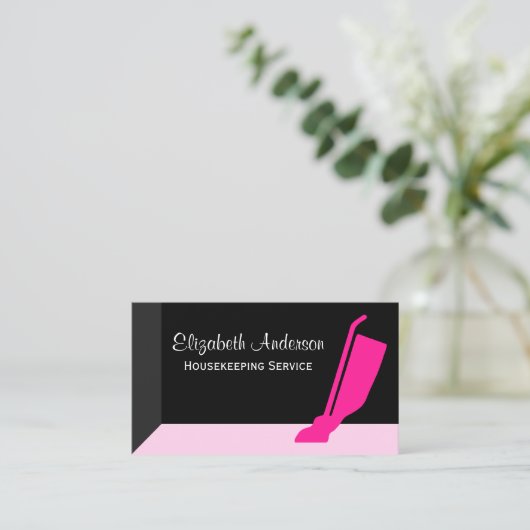 バキュームピンクガーリーとブラックハウスキーピングサービス 名刺 (スタンド正面)