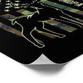 バキン最高のグランパエバー迷彩柄アメリカンフラッグディアー ポスター (角)