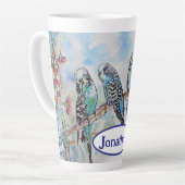 バギー仲間バードウォーター絵を描カラーのバードメンズ カフェラテマグ (左アングル)