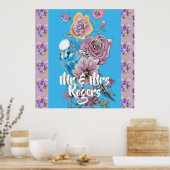 バギー水彩フローラ薄紫新着ポスター ポスター (キッチン)