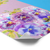 バギー水彩フローラ薄紫新着ポスター ポスター (角)