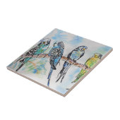 バギー水絵画色の鳥お洒落類 タイル (側面)