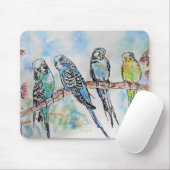 バギー水絵画色の鳥お洒落類 マウスパッド (マウス)
