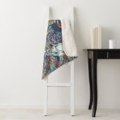 バギー熱帯雨林の花々葉の青い背景 シェルパブランケット (インサイチュ)