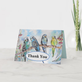 バギーbudgies水色絵画のバードカード カード