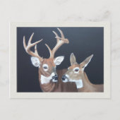 バクとDoeのクロシカ鹿の絵 ポストカード (正面)