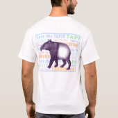 バクのTシャツ-バクの背部--を救って下さい Tシャツ (裏面)
