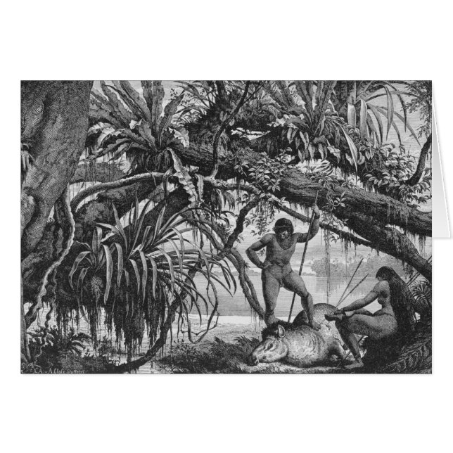 バクを持つCaripunaのインディアン (正面横)