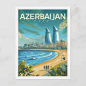 バクアズルバイジャンヴィンテージ有名なトラベルプレイス ポストカード (正面)