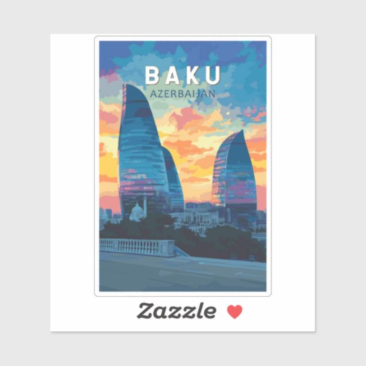バクアゼルバイジャントラベルアートヴィンテージ シール (シート)
