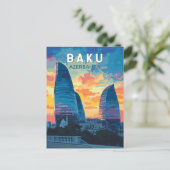 バクアゼルバイジャントラベルアートヴィンテージ ポストカード (スタンド正面)