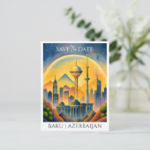 バクアゼルバイジャン水彩保存日 ポストカード (スタンド正面)