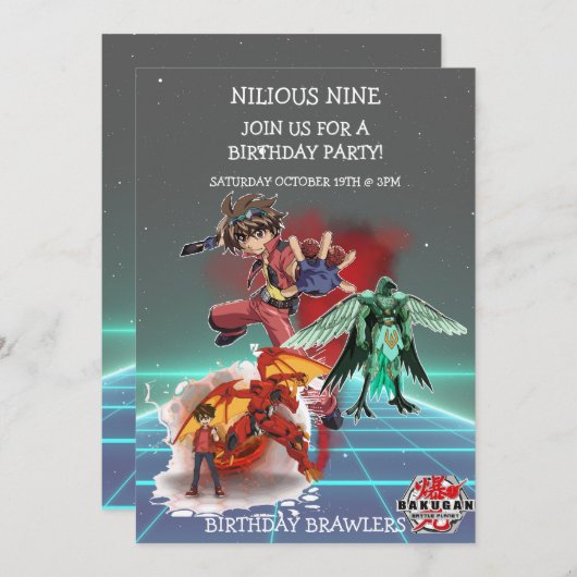 バクガン誕生日束 招待状 (正面/裏面)