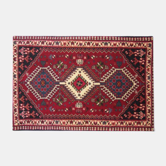 バクシャイシアゼルバイジャン北西ペルシャ絨毯 ドアマット (正面)