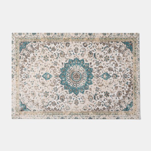 バクシャイシアゼルバイジャン北西ペルシャ絨毯 ドアマット (正面)