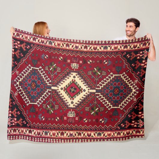 バクシャイシアゼルバイジャン北西ペルシャ絨毯 フリースブランケット (インサイチュ)