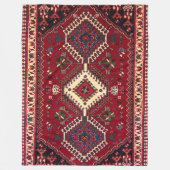 バクシャイシアゼルバイジャン北西ペルシャ絨毯 フリースブランケット (正面)