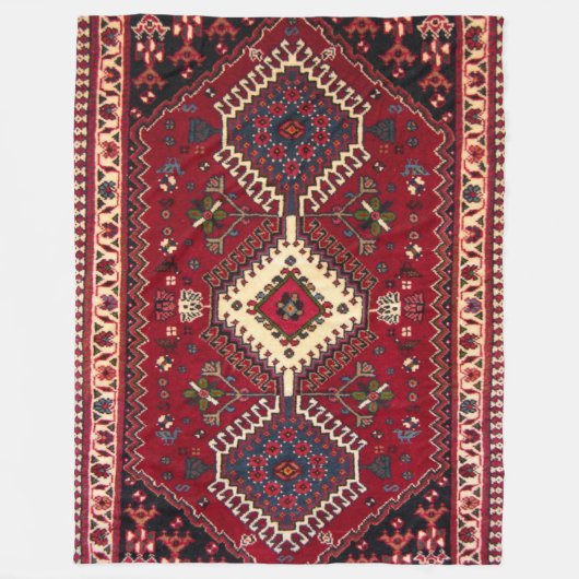 バクシャイシアゼルバイジャン北西ペルシャ絨毯 フリースブランケット (正面)