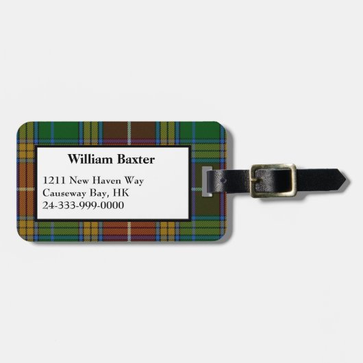バクスカラフルタータータンチェックプレイド荷物タグ ラゲッジタグ (正面横)