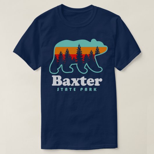 バクスター州パークベアメインキャンピング Tシャツ (デザイン正面)