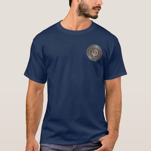 バクスター氏族の紋章とタータン結び Tシャツ (正面)