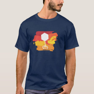 バクテリオファージのロゴのTシャツ(多色刷り; 赤いですかオレンジ) Tシャツ