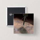 バクテリオファージの現実的なイラストレーション 缶バッジ (正面&裏面)