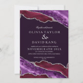 バクラシカルルモダングンディ&パープルシルバー結婚ズ 招待状 (正面)