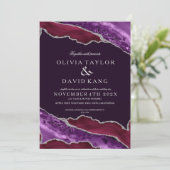 バクラシカルルモダングンディ&パープルシルバー結婚ズ 招待状 (スタンド正面)